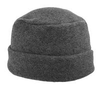 MELEGARI Women's Beanie Hat with Lapel | Lyuba Beanie | Polar Fleece Fleece | Pocket | Made in Italy, Medium Grey, One size