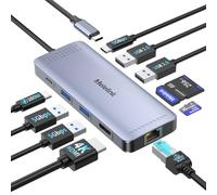 Melelink USB C Hub Ethernet, 10 in 1 USB-C to HDMI 4K@60 Adapter with Gigabit Ethernet, 100W PD, USB-A&C Data Ports and SD/TF Slot, USBC Dock MultiPort Dongle for MacBook, Dell, HP, Lenovo, etc