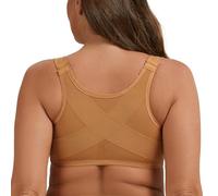 MELENECA Women's Front Closure Bras Plus Size Unlined Underwire Back Support Posture Bra Taupe 34E