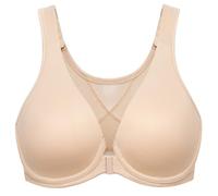 MELENECA Women's Front Fastening Bras Plus Size Unlined Underwire Back Support Posture Bra Beige 44D