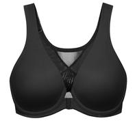 MELENECA Women's Front Fastening Bras Plus Size Unlined Underwire Back Support Posture Bra Black 44B
