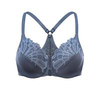 MELENECA Women's Front Fastening Racerback Plus Size Stretch Lace Underwire Unlined Bras Nightfall 44G