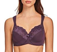 MELENECA Women's Minimizer Bra Full Coverage Plus Size Underwire Lace Comfort Cushion Strap Purple 40B