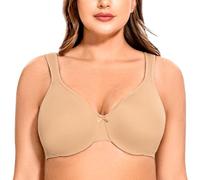 MELENECA Women's Plus Size Full Coverage Underwire Seamless Non Padded Minimizer Bra Almond 36DD