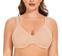 MELENECA Women's Plus Size Full Coverage Underwire Seamless Non Padded Minimizer Bra Beige 46G