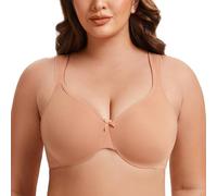 MELENECA Women's Plus Size Full Coverage Underwire Seamless Non Padded Minimizer Bra Cappuccino 38E