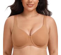MELENECA Women's Plus Size Minimizer Underwire Full Coverage Unlined Seamless Cup Bras Taupe 36DD