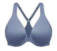 MELENECA Women's Racerback Front Fastening Bras Plunge Unlined Full Coverage Seamless Underwire Bra Slate Blue 36E
