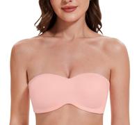 MELENECA Women's Strapless Minimizer Multiway for Large Bust Unlined Seemless Underwire Bandeau Bra Blush 44DD