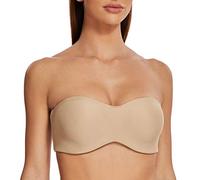 MELENECA Women's Strapless Minimizer Multiway for Large Bust Unlined Seemless Underwire Bandeau Bra Beige 32DD