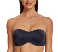 MELENECA Women's Strapless Minimizer Multiway for Large Bust Unlined Seemless Underwire Bandeau Bra Navy Blue 36G
