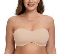 MELENECA Women's Strapless Minimizer Multiway for Large Bust Unlined Seemless Underwire Bandeau Bra Pale Nude 42DD