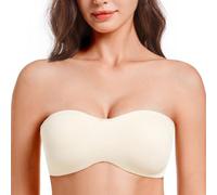 MELENECA Women's Strapless Minimizer Multiway for Large Bust Unlined Seemless Underwire Bandeau Bra Sand Dollar 34A