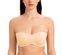 MELENECA Women's Strapless Minimizer Multiway for Large Bust Unlined Seemless Underwire Bandeau Bra Sunkiss 40G