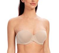 MELENECA Women's Underwire Multiway Anti-Slip Stay Put Padded Push Up Strapless Bra Pale Nude Heather 36A