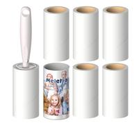 MELERIO Lint Rollers 5 Refills Full 420 Sheets with Protective Cover,1 handle with 6 Extra Sticky Lint Roller Set for Clothes, Sofa, Bed and Carpet, Lint Roller for Pet hair, Cat Hair, Dog Hair, Dust