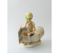 MELETĒ Animated LED Skeleton Figure - Toilet Skeleton with Sound Activation, Motion, and Glowing Eyes - Spooky Halloween Décor for Indoor Displays