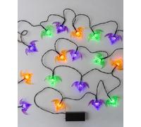 MELETĒ LED Bat String Lights - 3.15M (10.3ft), 20 LEDs, Battery Powered, Multicolour (Orange, Purple, Green) - Fun Halloween Decorations for Indoor Parties and Window Décor