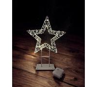 MELETĒ LED Copper Wire Star Light - 40cm (16"), Battery-Operated with Timer, Warm White Glow - Waterproof Standing or Hanging Light for Indoor Décor, Outdoor Entryway, Balcony, Gazebo Decoration