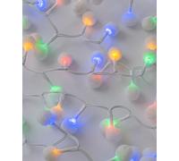 MELETĒ LED Snow Ball String Lights - 4M (13ft), 120 LEDs, Multicolour Light Output - Battery Operated Indoor Fairy Lights for Christmas, Bedroom, Parties & Home Décor