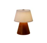 MELETĒ Pleated Shade LED Table Lamp - Battery-Operated, Warm White Light - Cordless Bedside or Desk Lamp, Decorative Lighting for Bedroom, Living Room, Dining Table - Aesthetic Gift (White)