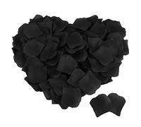 MELGO 1000 Pcs Black Rose Petals for Bedroom, Valentines Petals, Artificial Rose Flowers, Emulation Silk Rose Petals for Wedding Anniversary, Valentines Decorations (1000, Black)