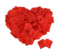 MELGO 1000 Pcs Red Rose Petals for Bedroom, Valentines Petals, Artificial Rose Flowers, Emulation Silk Rose Petals for Wedding Anniversary, Valentines Decorations (1000, Red)