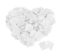 MELGO 500 Pcs White Rose Petals for Bedroom, Valentines Petals, Artificial Rose Flowers, Emulation Silk Rose Petals for Wedding Anniversary, Valentines Decorations (500, White)