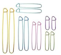 Melhope 12PCS Yarn Stitch Holder Set Aluminum Crochet Lite Large Pins DIY Knitting Craft Tool 6 Sizes (12pcs)