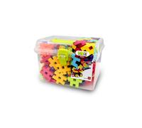 Meli Maxi Travel Box 110-110 Colourful Building Blocks for Creative Play - Includes Practical Travel Box