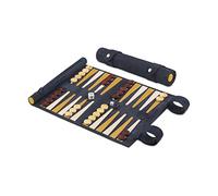 Melia Games Backgammon - Travel Backgammon Set - Exclusive Genuine Vintage Leather - Hand-made Boxwood Checkers (Canarias)