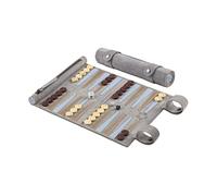 Melia Games Backgammon - Travel Backgammon Set - Exclusive Genuine Vintage Leather - Hand-made Boxwood Checkers (Grey)