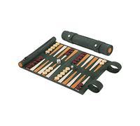 Melia Games Backgammon - Travel Backgammon Set - Exclusive Genuine Vintage Leather - Hand-made Boxwood Checkers (Eire)
