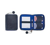 Melia Games Deluxe Playing Card Set - Exclusive Card Case Made of Finest Leather - Complete Set Including 2 Playing Card Decks, Notepad and Pencil (Vintage Edition (Crazy Navy Blue)