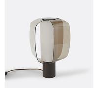 Melia Plexiglass Opal Glass and Iron Table Lamp brown