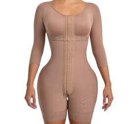 Melibelt 2031 Fajas Colombianas Moldeadoras - Hourglass Shapewear for Women - Tummy Control Shapewear With Sleeves and Bra, Brown, X-Small