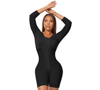Melibelt 2031 Fajas Colombianas Reductoras Y Moldeadoras Hourglass Shapewear for Women With sleeves and bra Reloj de Arena, Black, 3XL