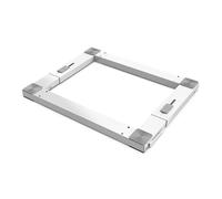 Meliconi Base Wash Pro, Universal Metal Washing Machine Base with Wheels, Anti-Vibration, Adjustable Size, Extractable Side Brakes, Depth from 38 to 60 cm, Load Capacity 250 Kg, White