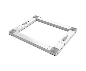 Meliconi Base Wash Pro, Universal Metal Washing Machine Base with Wheels, Anti-Vibration, Adjustable Size, Extractable Side Brakes, Depth from 38 to 60 cm, Load Capacity 250 Kg, White