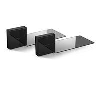 Meliconi Ghost Cube Black Sound Bar, Modular Cable Cover System with Glass Shelf for Sound Bar
