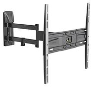 Meliconi Slimstyle Plus 400SDR, double arm wall mount for flat screen TVs from 40'' to 82'', horizontally and vertically adjustable, VESA 200-300-400, black. Suitable for OLED TV.