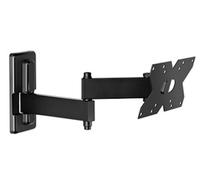 Meliconi TV Mount, Double Arm Wall Mount, Tiltable, 14" to 32" Flat Panel TV, VESA 75-100-200x100, 17 Kg Load Capacity, Black