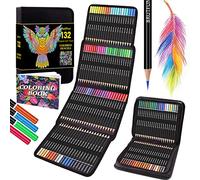 Melifluo 132 Colouring Pencils Set with Black Portable Zipper Bag. Professional Coloured Pencils Perfect for Adult and Artists Sketching, Shading and Doodling