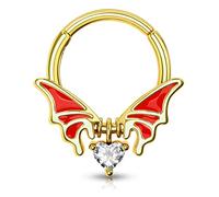 Melighting 16G Heart Septum Ring Cartilage Hoops Hinged Segment Ring 316L Surgical Steel Helix Earrings Daith Conch Piercings Dangle Septum Piercing Jewellery for Women Girls