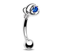 Melighting 16G Rook Earring Planet Cartilage Earring 316L Stainless Steel Curved Barbell Daith Earring Eyebrow Jewellery Rook Daith Piercing Jewellery