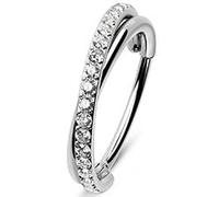 Melighting 20G Double Row Titanium Helix Earring Nose Piercing Rings Shinny CZ Hinged Ring Cartilage Tragus Rook Daith Conch Piercings Helix Piercing Jewellery 12MM