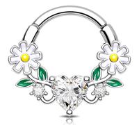Melighting Cartilage Earring Stainless Steel Helix Piercing Jewellery Flower Septum Ring 16G Daith Earring 8mm