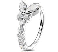 Melighting CZ Helix Hoop Seamless Nose Ring Butterfly Cartilage Earring 925 Sterling Silver Daith Earring Seamless Open Nose Hoop 8MM