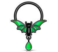 Melighting Glow in The Dark Septum Ring 16g Helix Earring with Teardrop Pendant Cartilage Hoop Septum Piercing Daith Conch Piercing Jewellery for Halloween