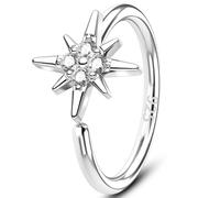 Melighting Nose Ring, 20g 925 Sterling Silver Seamless Open Nose Piercing Dangle Heart Helix Earring Clear Cubic Zirconia 8mm Cartilage Earring Nose Jewelry for Women, 20G8mm, Sterling Silver, Cubic